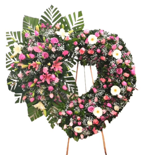 ramo fúnebre a domicilio en Cali - Arreglo floral fúnebre corazón