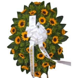 Corona Fúnebre Trípode con Girasoles a Domicilio en Cali - Imagen 2