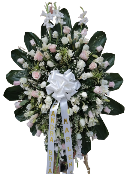 Corona Fúnebre Trípode con Rosas y Lirios a Domicilio en Cali