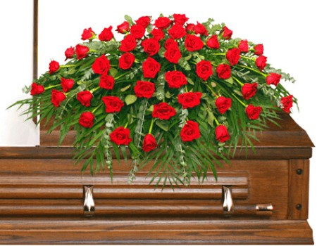 Cubre Caja Fúnebre con Rosas Rojas a Domicilio en Cali